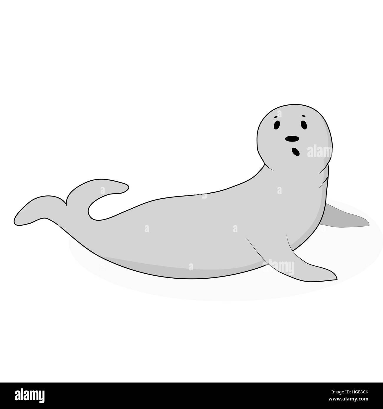 Cartoon cute seal vector. Wildlife happy polar seal illustration Stock  Photo - Alamy