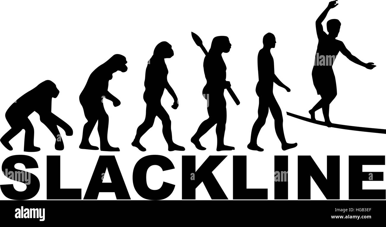 Evolution slackline Stock Vector