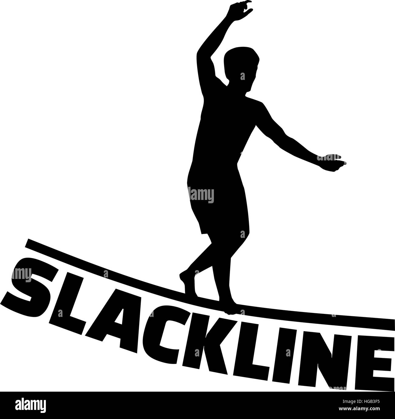 Slackline sports Stock Vector