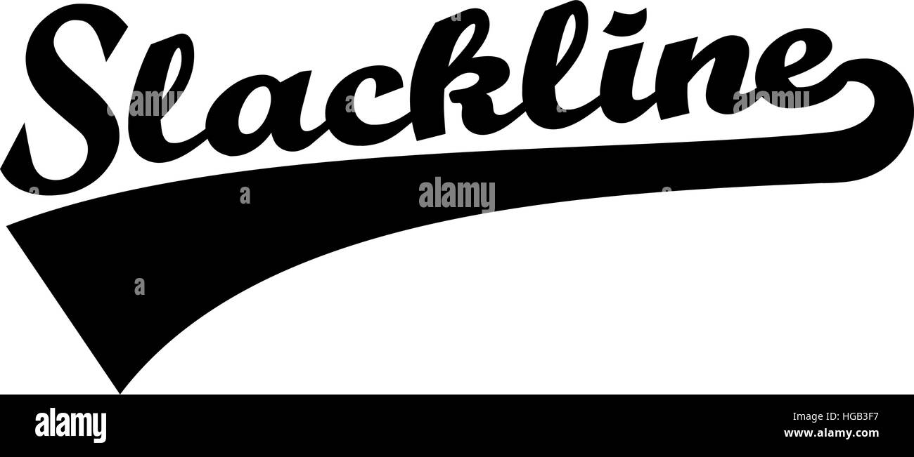 Slackline word with retro font Stock Vector