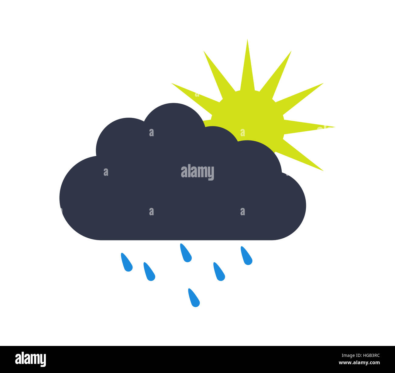 icon sun with rain Stock Photo