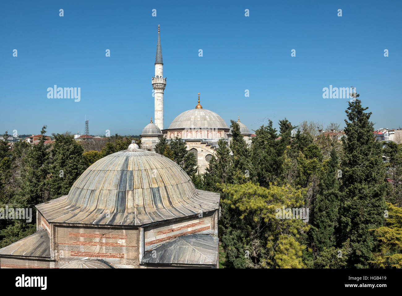 Sokollu Mehmet Pasha Mosque in Kirklareli,Turkey. It is the mosque built by Mimar Sinan during 1539-1588 with the orders of Sokollu Mehmet Pasha. Stock Photo