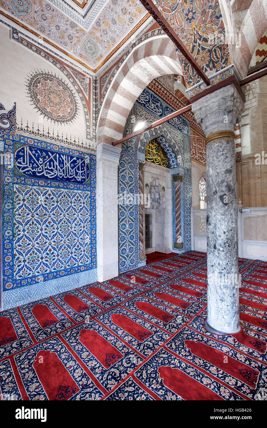 Selimiye Mosque,Edirne,Sultan's prayer room, decorated with Iznik tiles, Selimiye mosque Edirne Turkey Stock Photo