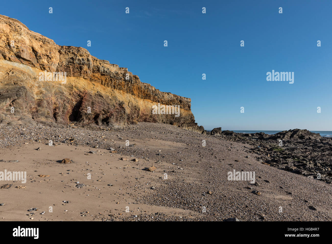 Small cliffs on la Pointe du Payre in Vendee (France) Stock Photo