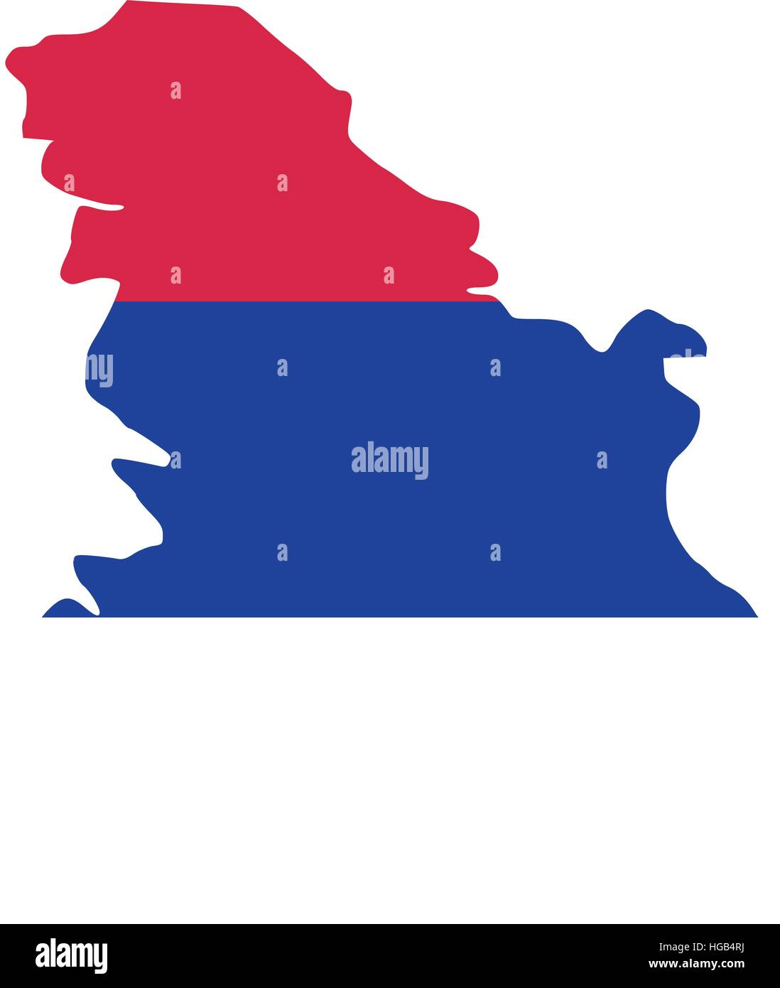 Serbia map with flag Stock Vector