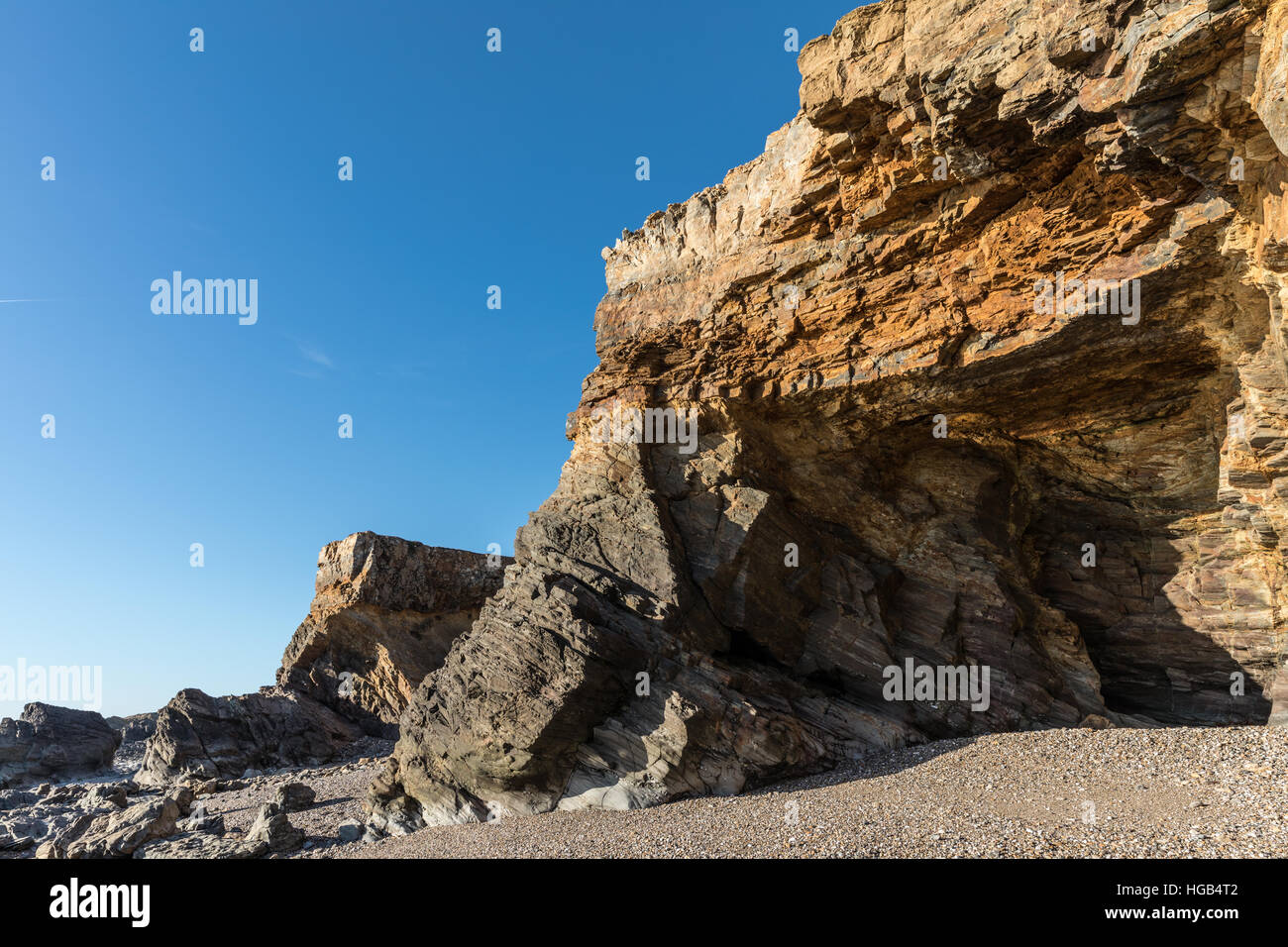 Small cliffs on la Pointe du Payre in Vendee (France) Stock Photo