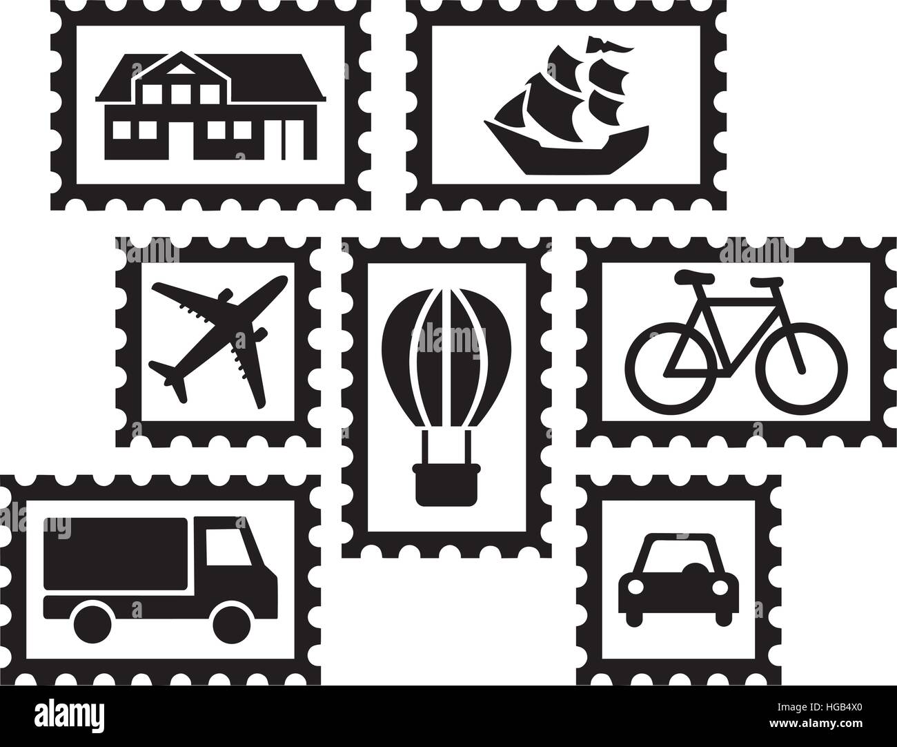 Collection hobby collecting stamps Stock Vector Images Alamy