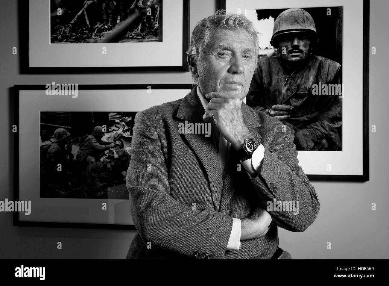 Conflict photographer Don McCullin photographed on turning 80 years of age, with an exhibition of his most famous photographs. Stock Photo