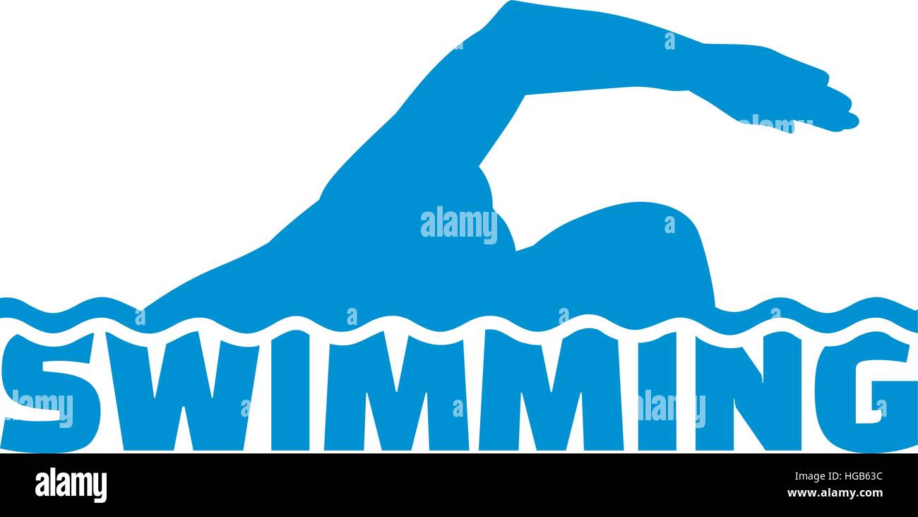 Swimming with silhouette Stock Vector Image & Art - Alamy