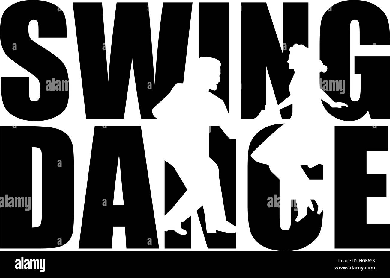 Swing dance word with couple cutout Stock Vector Image & Art - Alamy