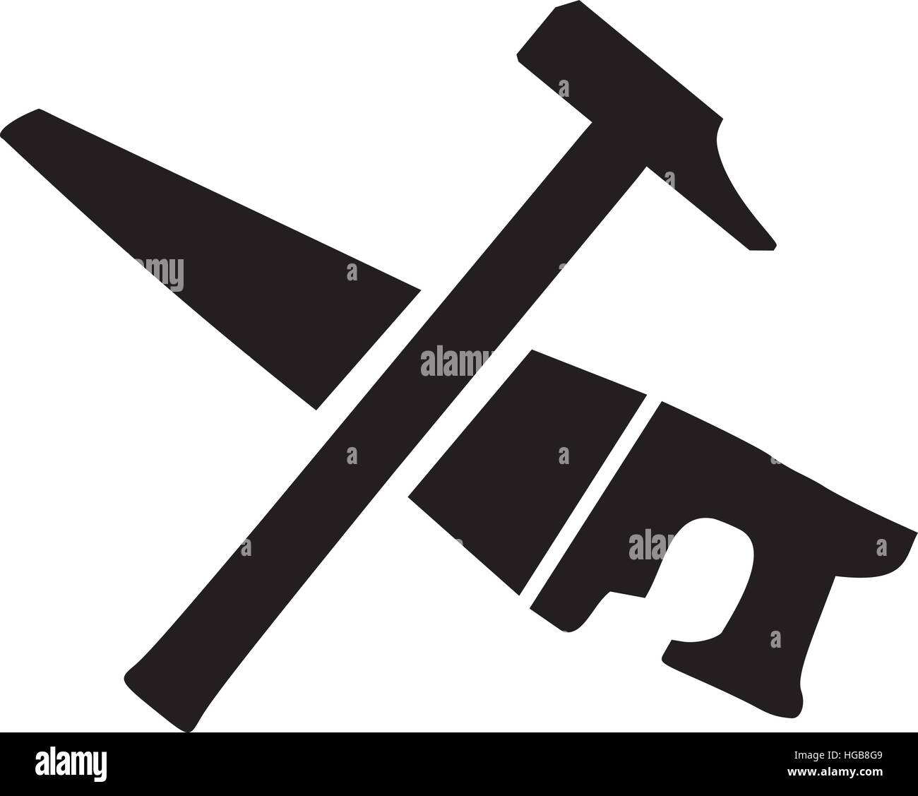 Vector Flat Tools Saw Plane Hammer Stock Vector (Royalty Free) 615688889