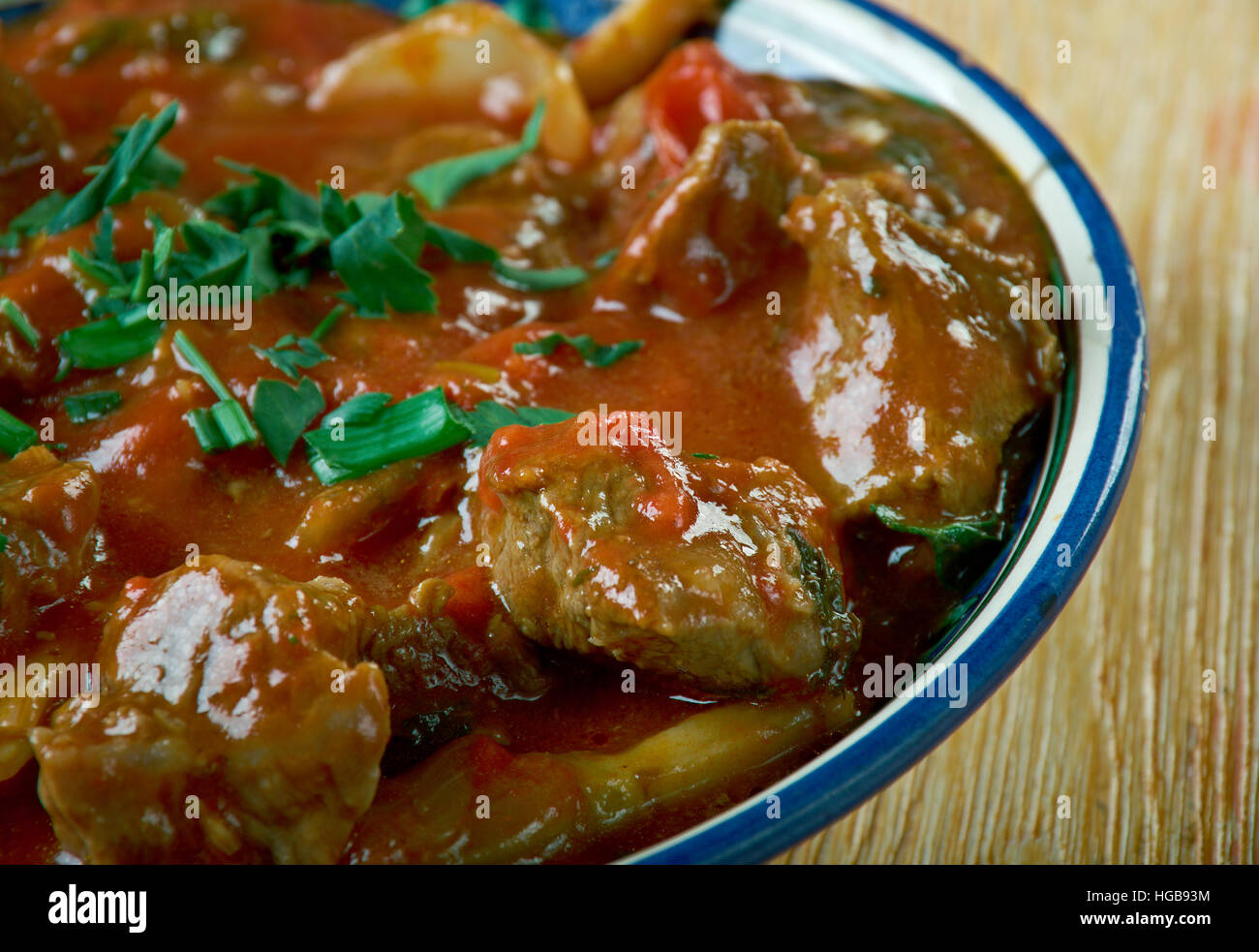 Egyptian kamounia stew beef with cumin and Egyptian tomato sauce