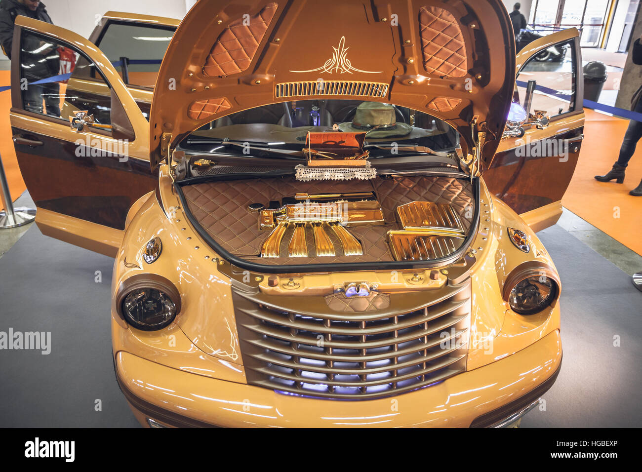 Italy, Bologna motor show 2016, Chrysler PT luxury car detail Stock Photo