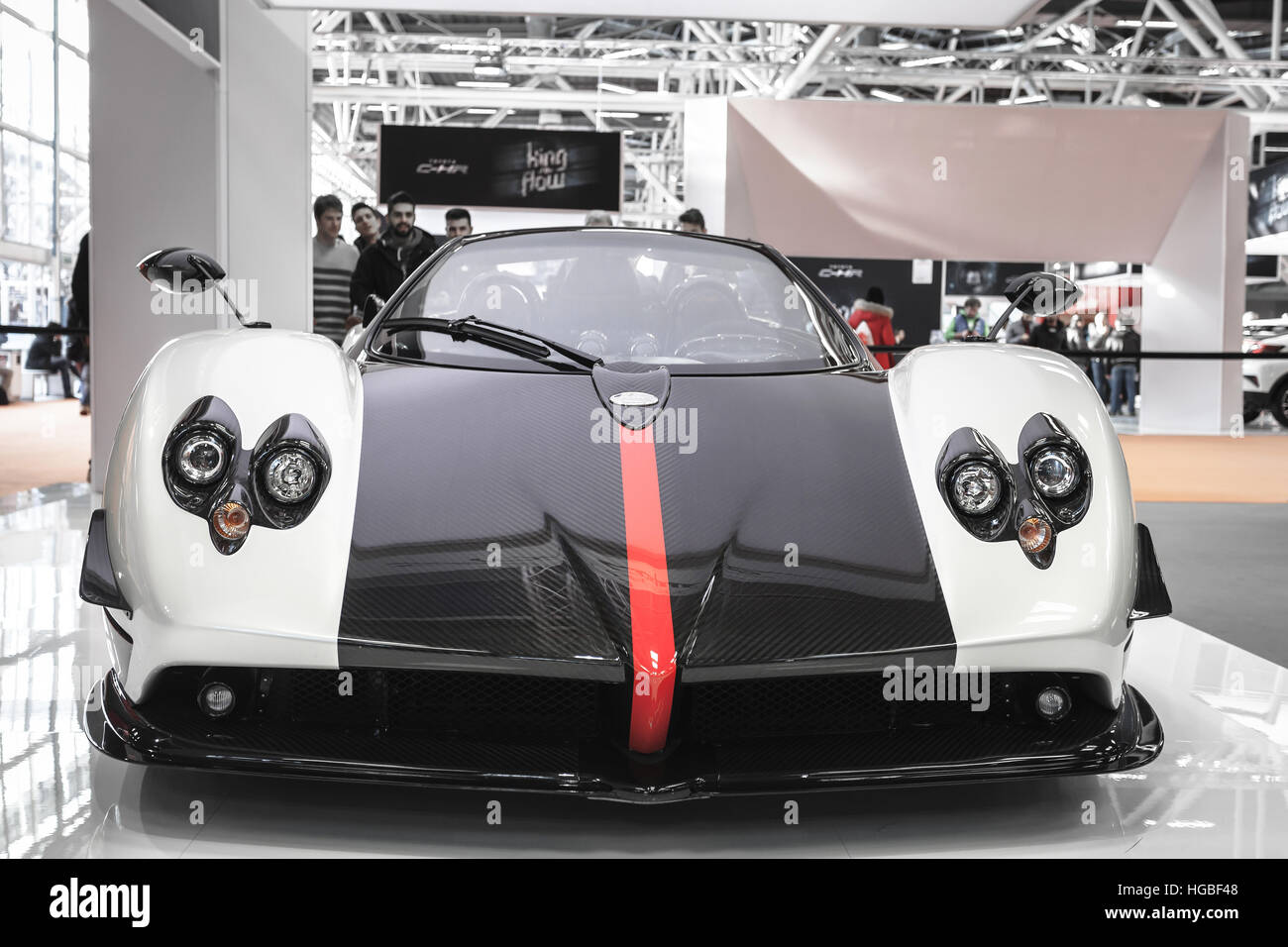 Italy, Bologna motor show 2016, Pagani Zonda Cinque Roadster luxury sport car Stock Photo