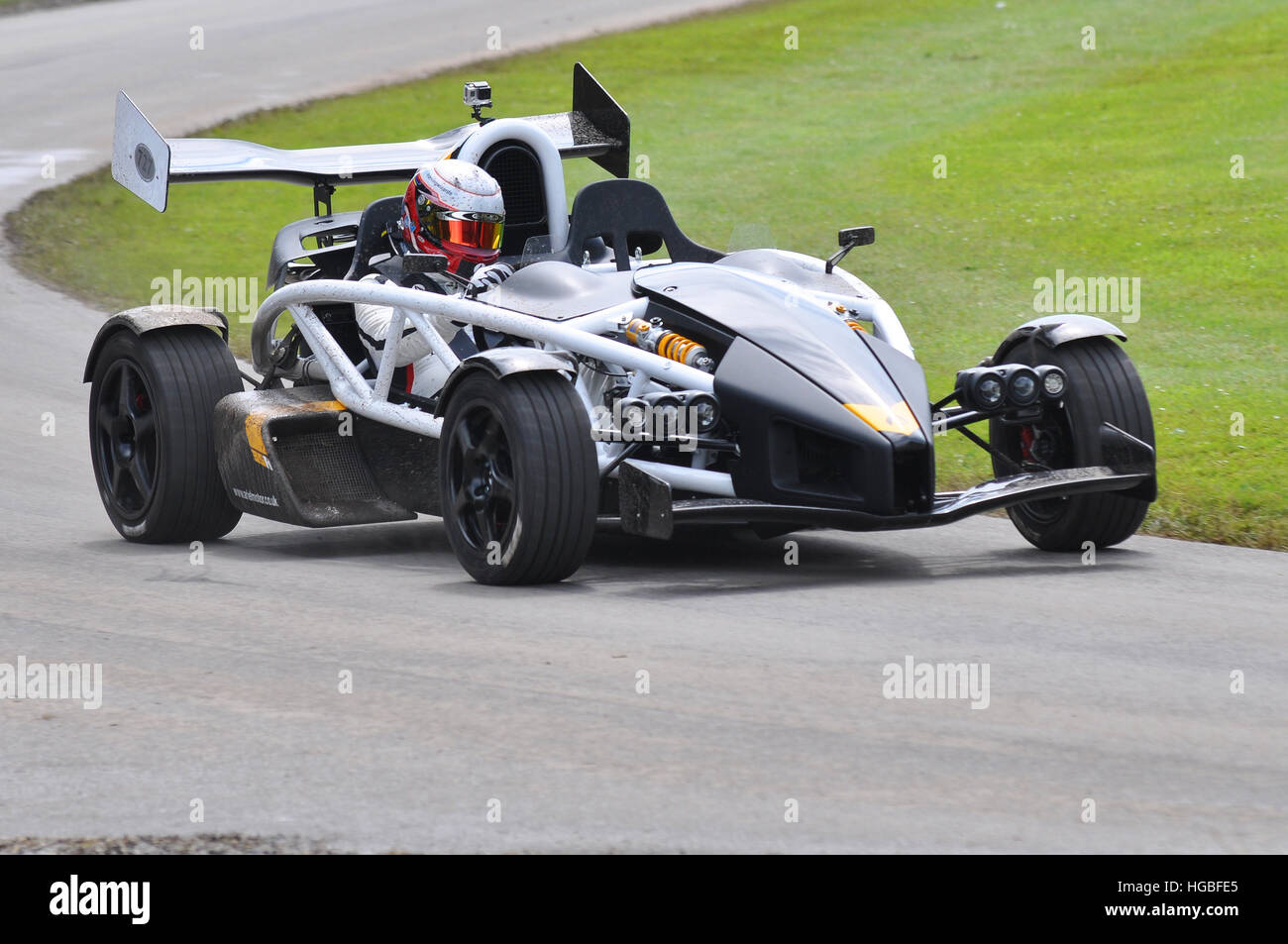 Ariel Atom 3.5R racing up the hill at the 2016 Goodwood Festival of Speed, UK. Space frame design Stock Photo