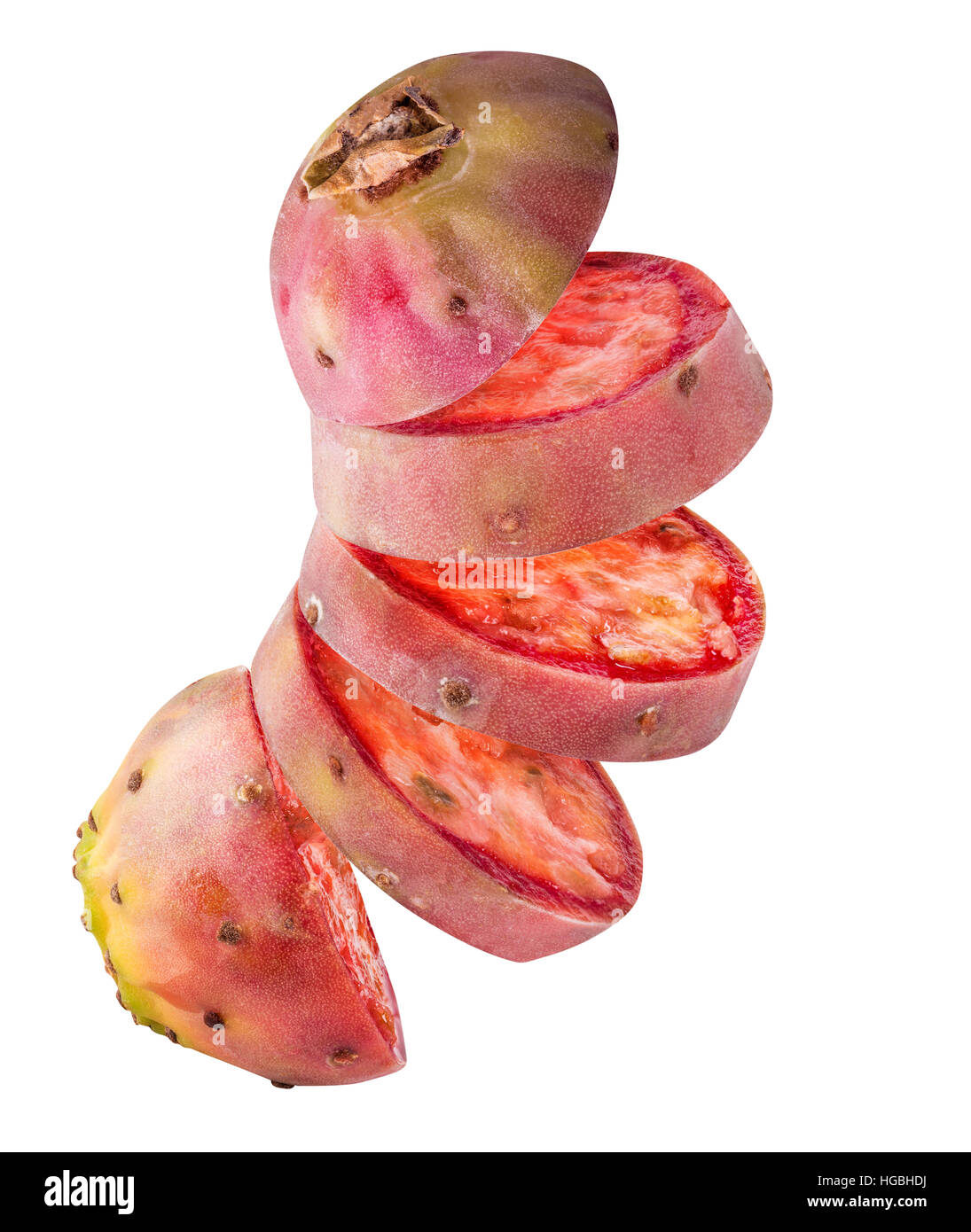 Prickly pears, opuntia, indian fig isolated on white background with clipping path Stock Photo