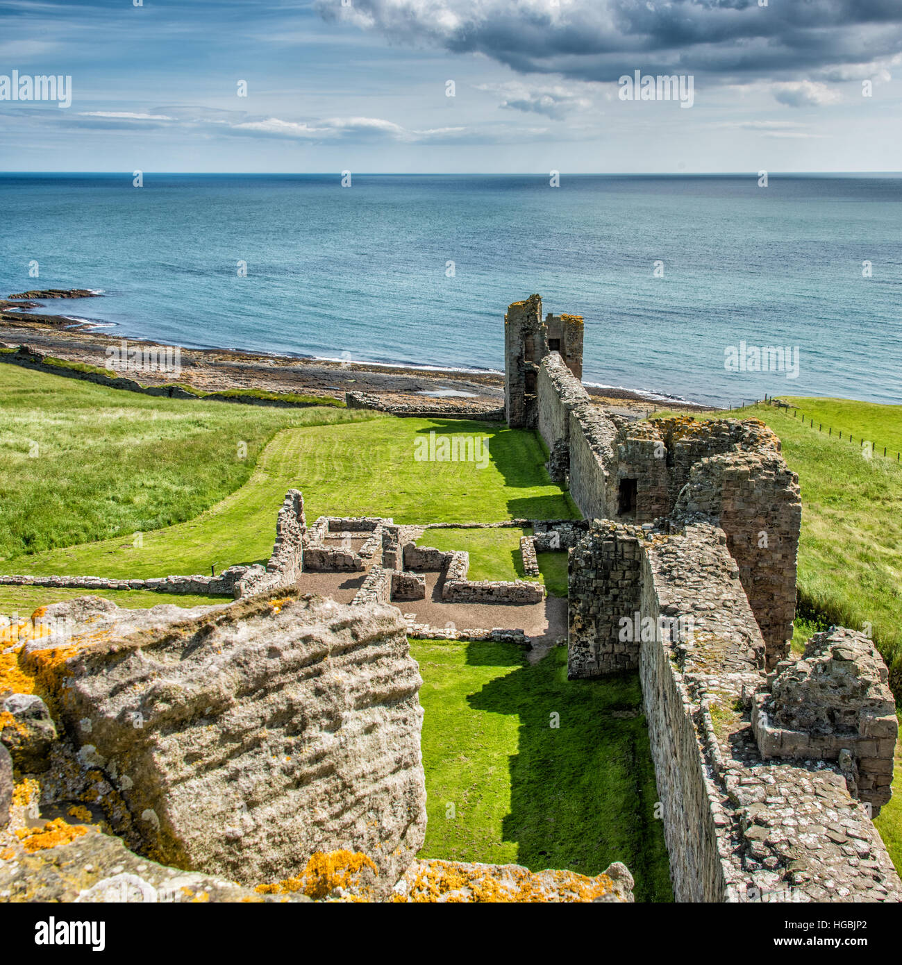 Dunstanburgh Castle, Northumberland Coast, UK Stock Photo