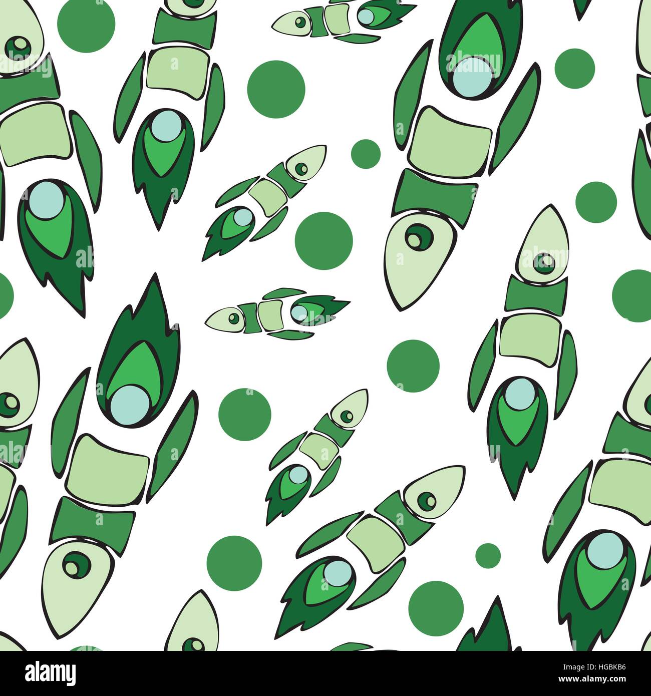 Cute and colorful space seamless pattern background with rockets in ...