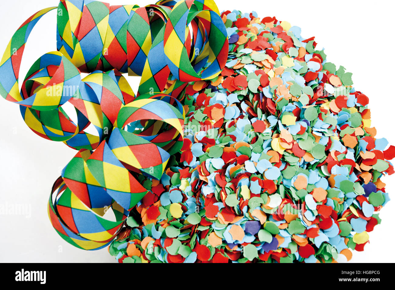 Paper streamers and confetti Stock Photo - Alamy