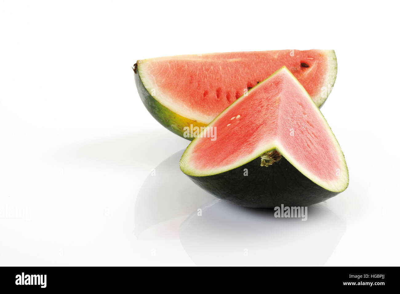 Two watermelon quarters Stock Photo Alamy