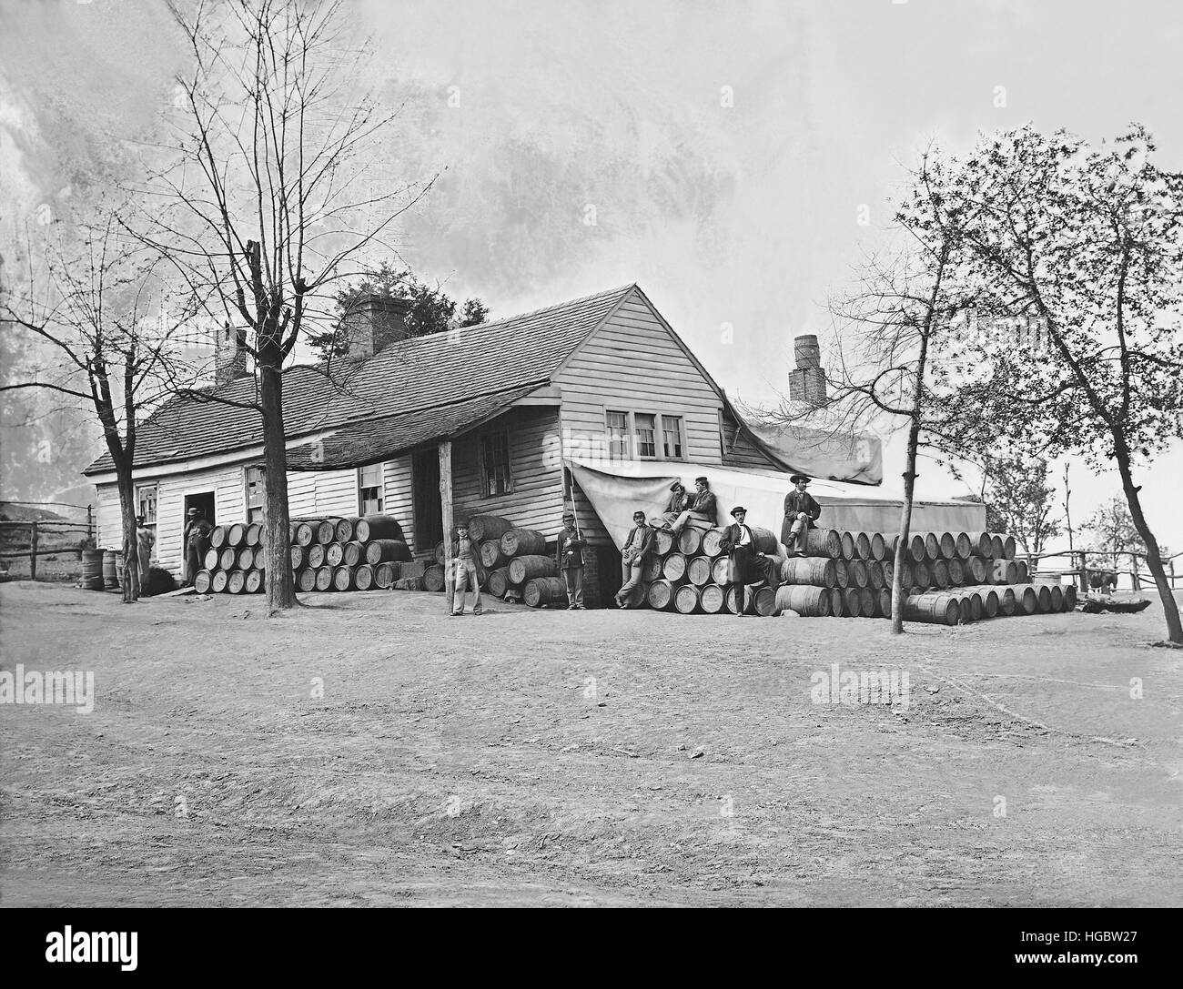 Commissary headquarters, Rocky Face Ridge, Georgia, during the American Civil War. Stock Photo