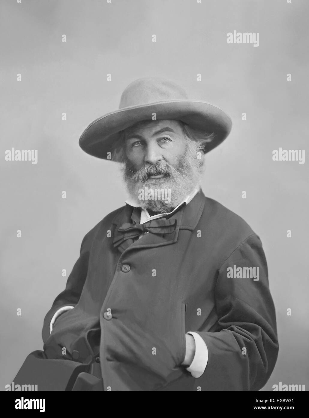 Walt Whitman portrait circa 1861-1865. Stock Photo