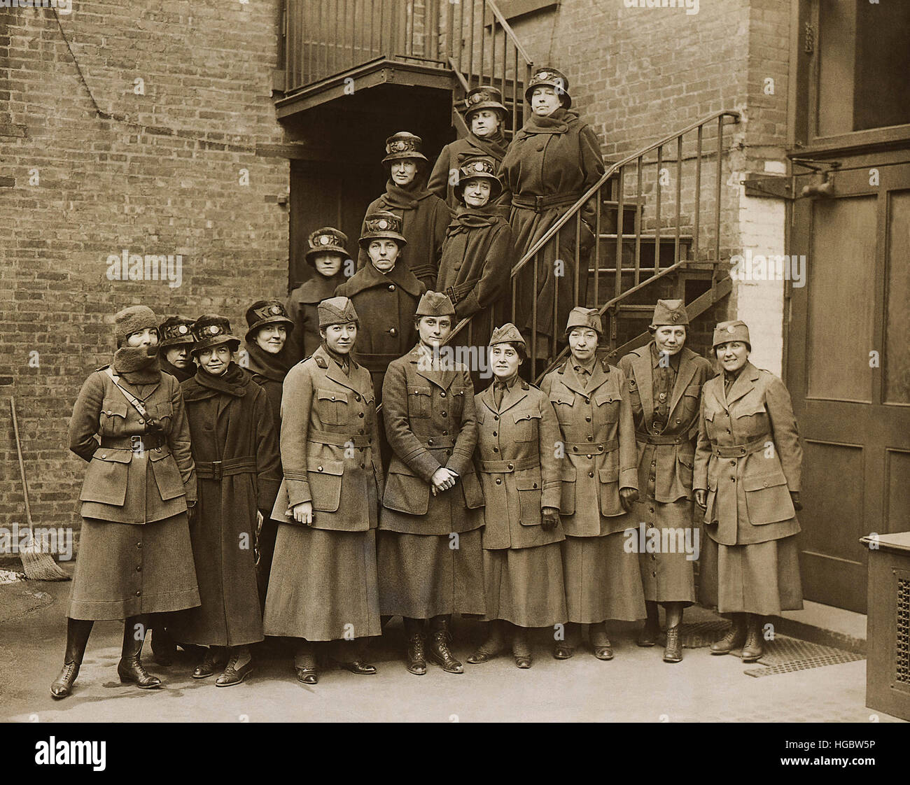 Portrait of he first contingent of the Women's Overseas Hospitals. Stock Photo