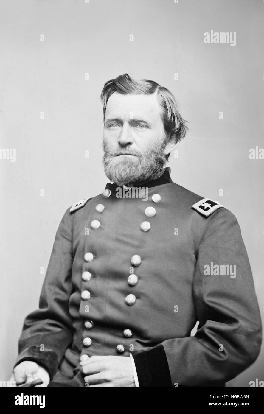 General Ulysses S. Grant of the Union Army, circa 1860. Stock Photo