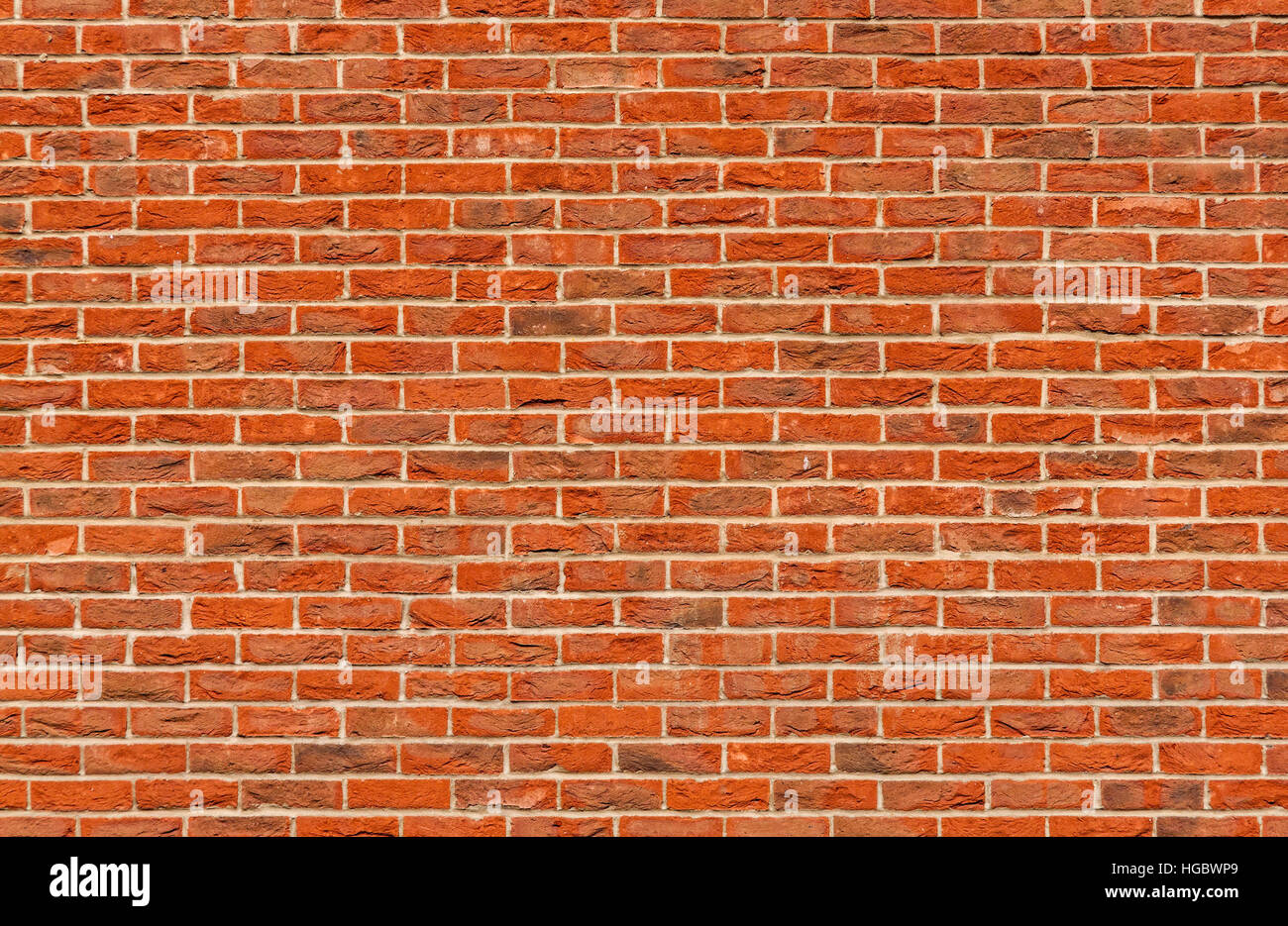 A large wall of small bricks Stock Photo