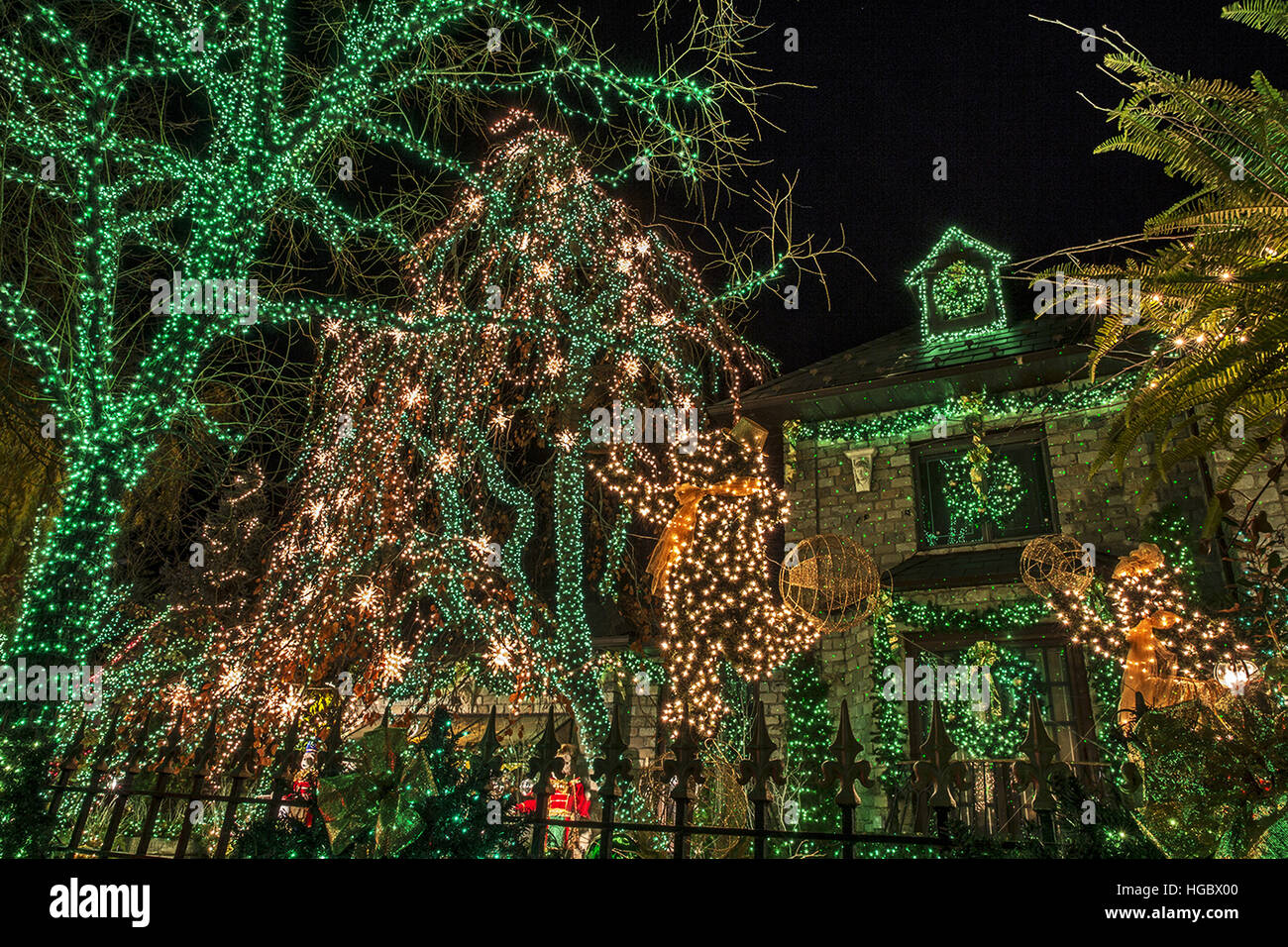 A selection of houses in Dyker Heights Brooklyn, who have gone all out