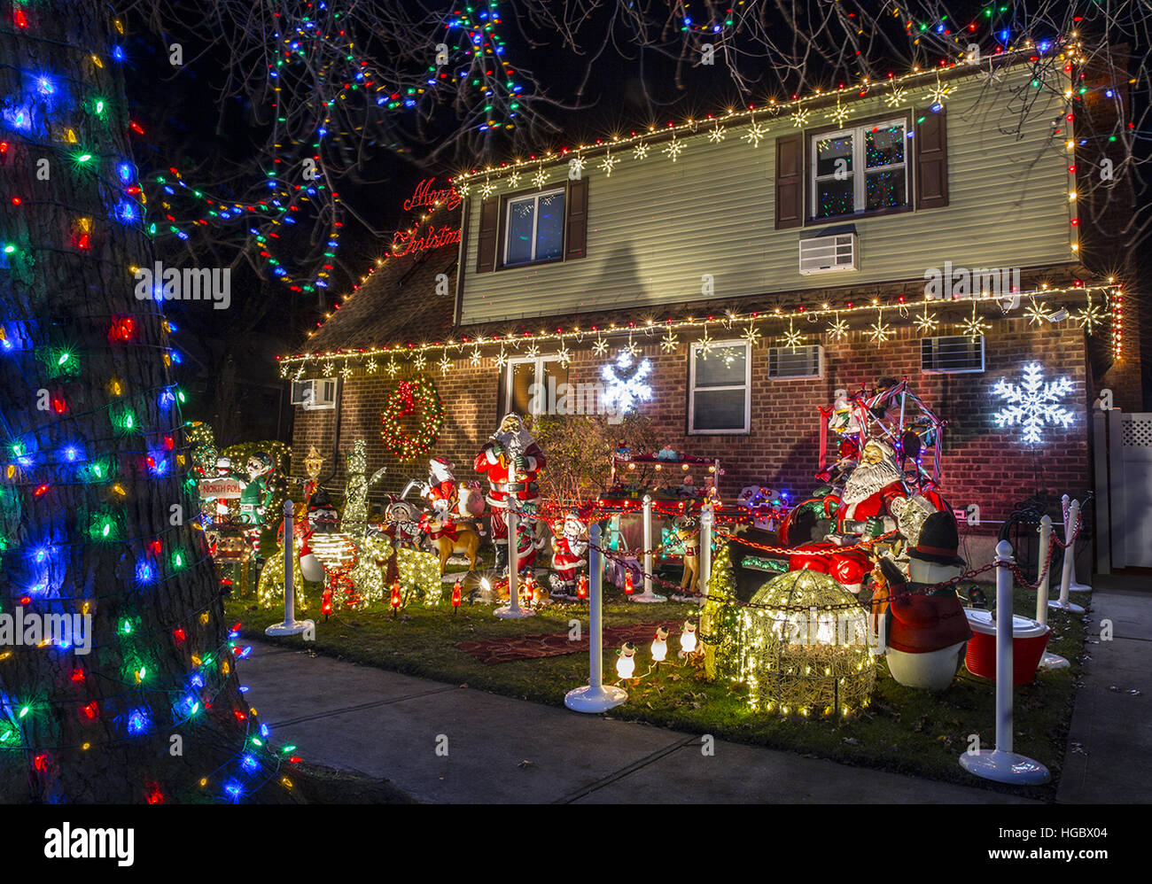 A selection of houses in Dyker Heights Brooklyn, who have gone all out