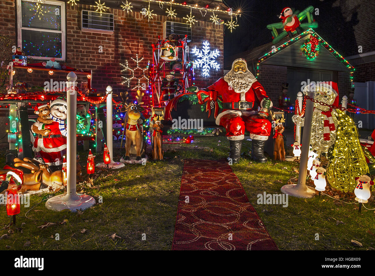 A selection of houses in Dyker Heights Brooklyn, who have gone all out