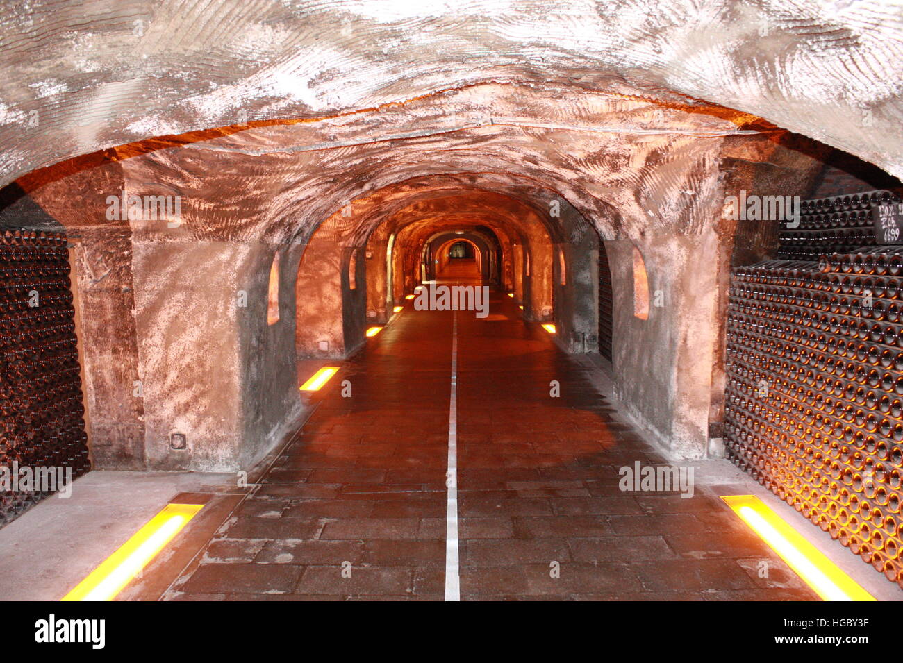 Wine cellar cave of Moet & Chandon Stock Photo - Alamy