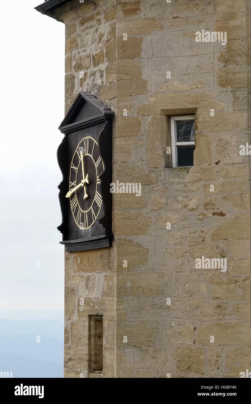 a clock shows a quarter to twelve Stock Photo Alamy