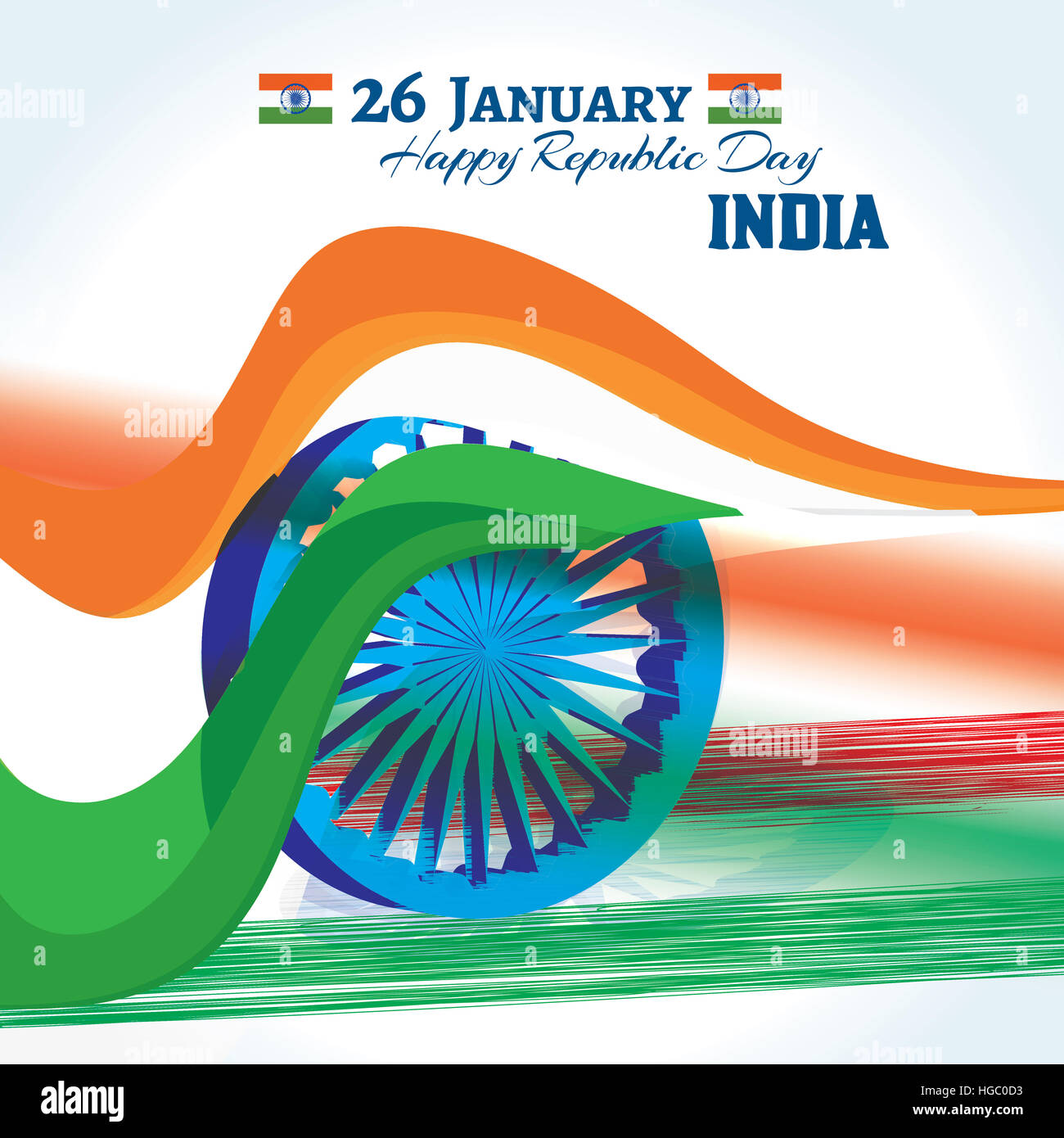 Indian Republic Day Banner And Greetings With Tricolor Design