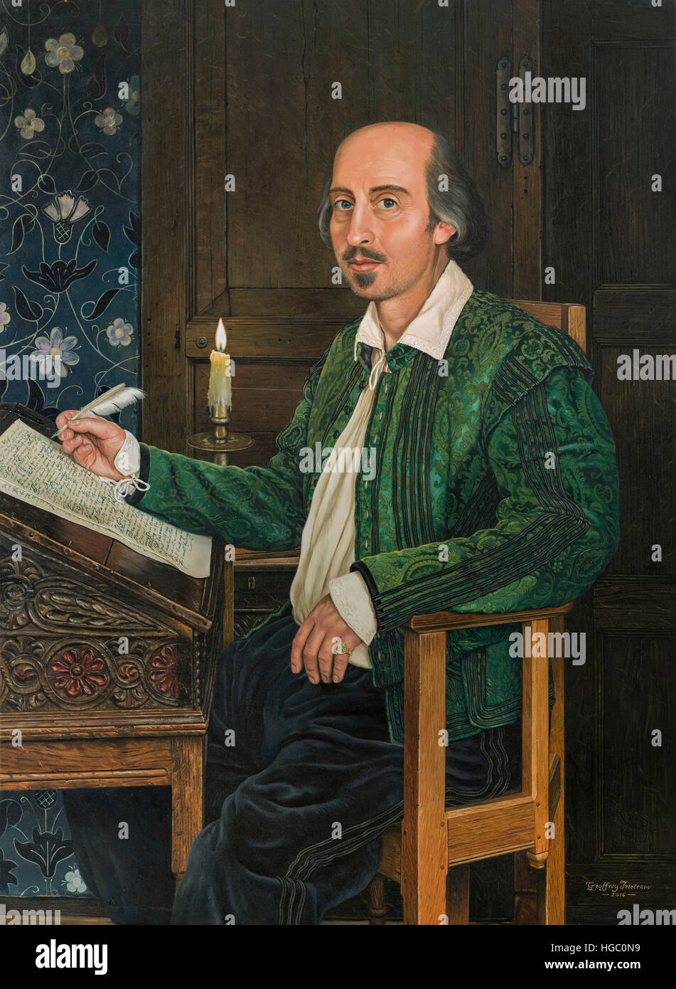 The 400th Anniversary Portrait of William Shakespeare by Geoff Tristram, in association with Stratford-upon-Avon's Council. Stock Photo