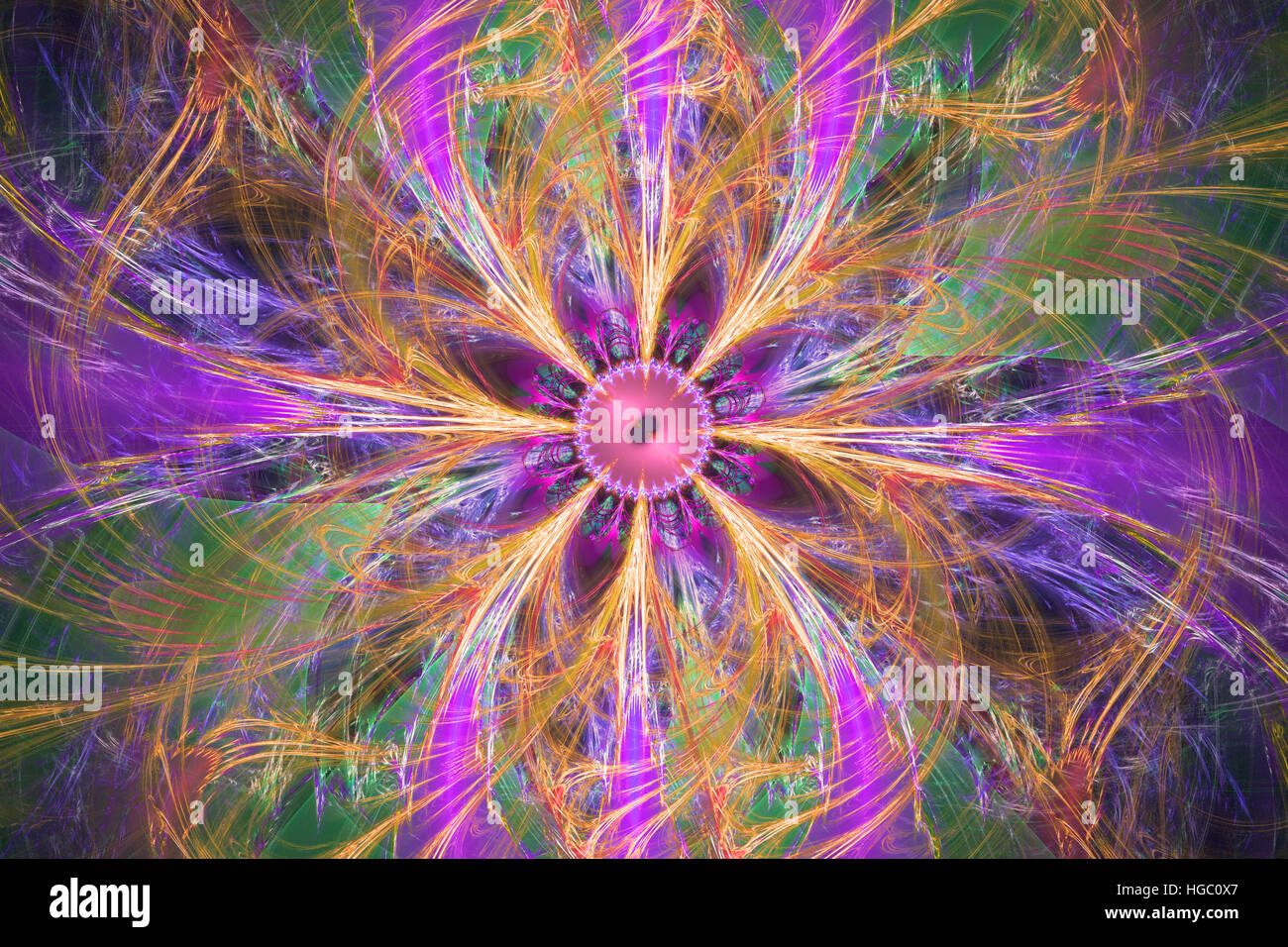 Perfection in geometry. Beautiful fractal frequency shapes Illustration