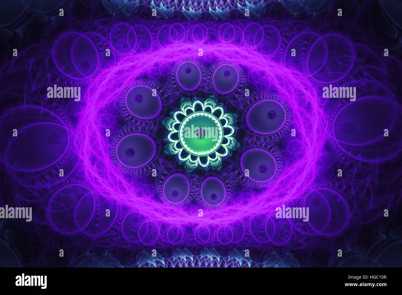 Perfection in geometry. Beautiful fractal frequency shapes Illustration