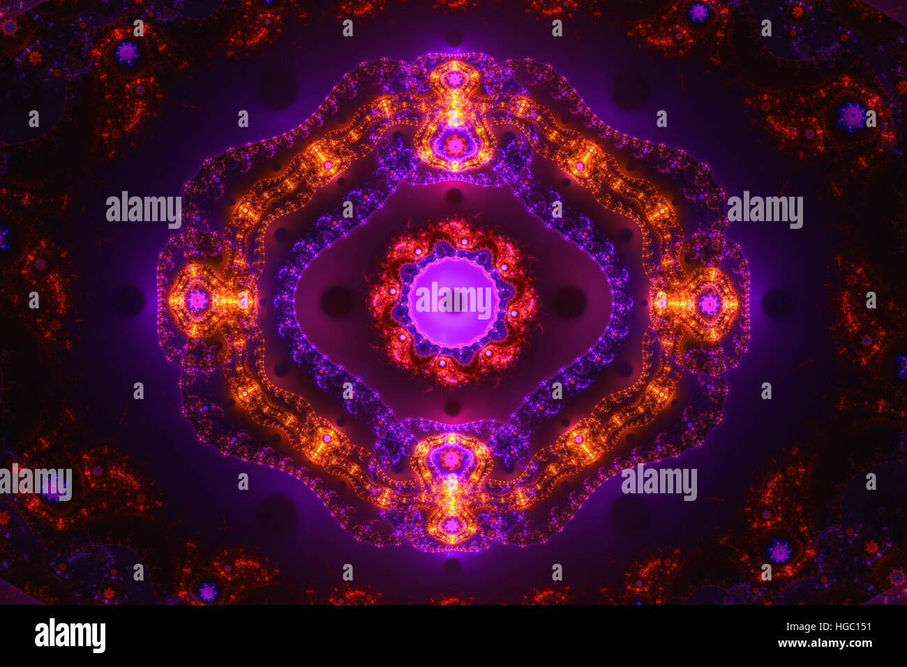 Perfection in geometry. Beautiful fractal frequency shapes Illustration