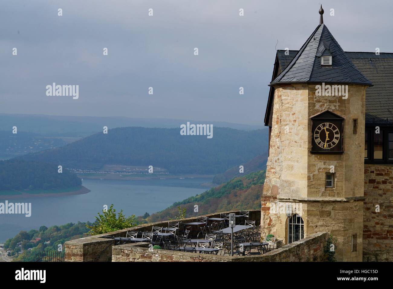 Edersee at the castle of Waldeck, Germany Stock Photo Alamy