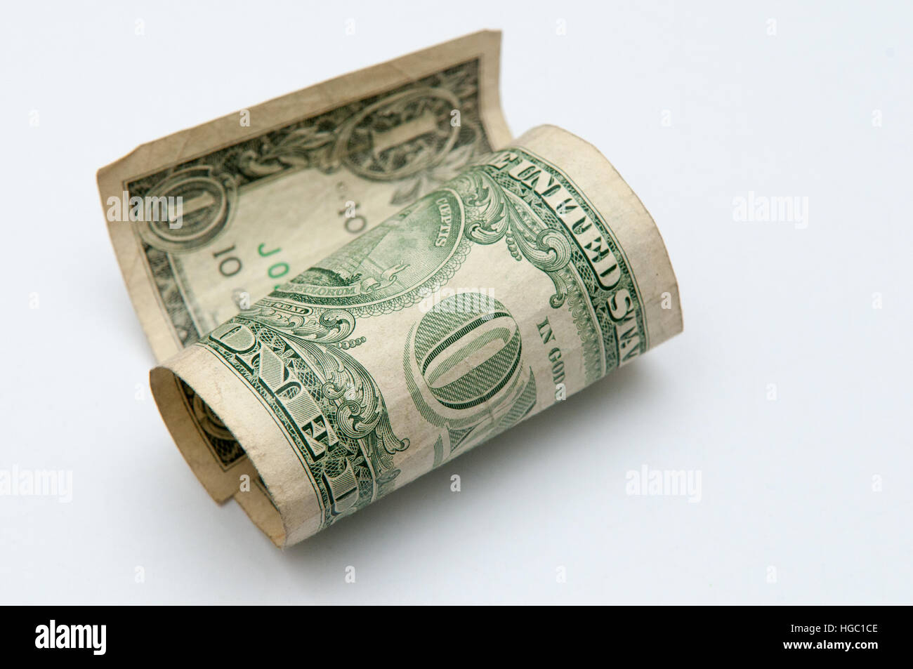 cash money, one old dollar bill Stock Photo