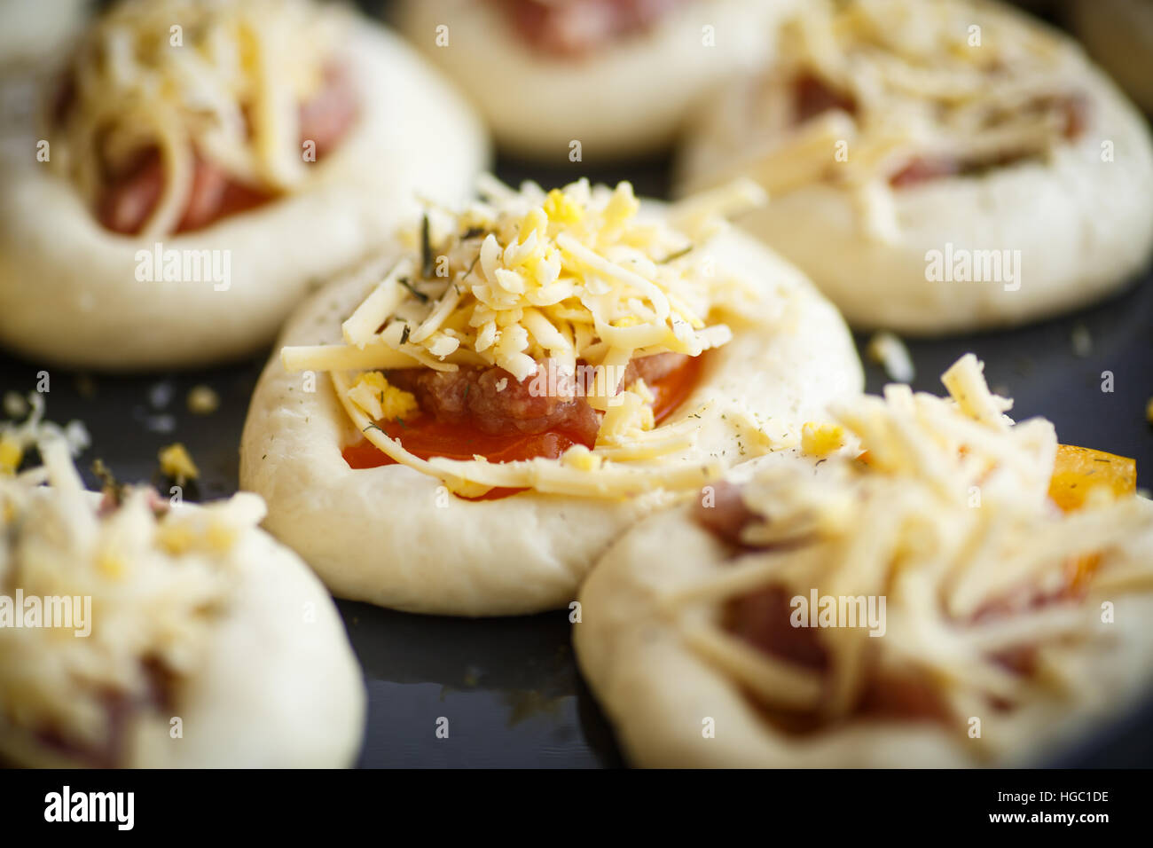 Raw open pies meat hi-res stock photography and images - Alamy