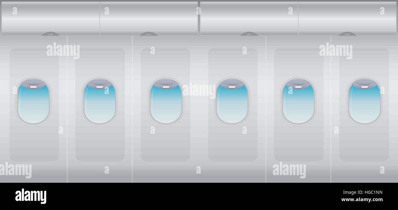 Inside Windows of the white airplane Vector illustration Stock Vector ...