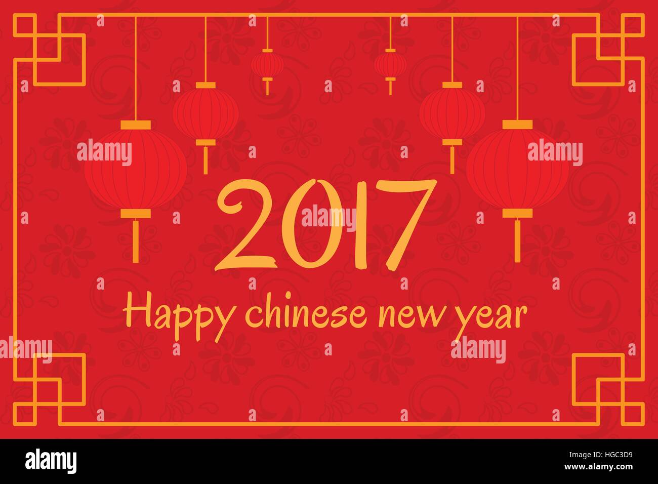 Postcard with Chinese New Years Lanterns Stock Vector Image & Art - Alamy