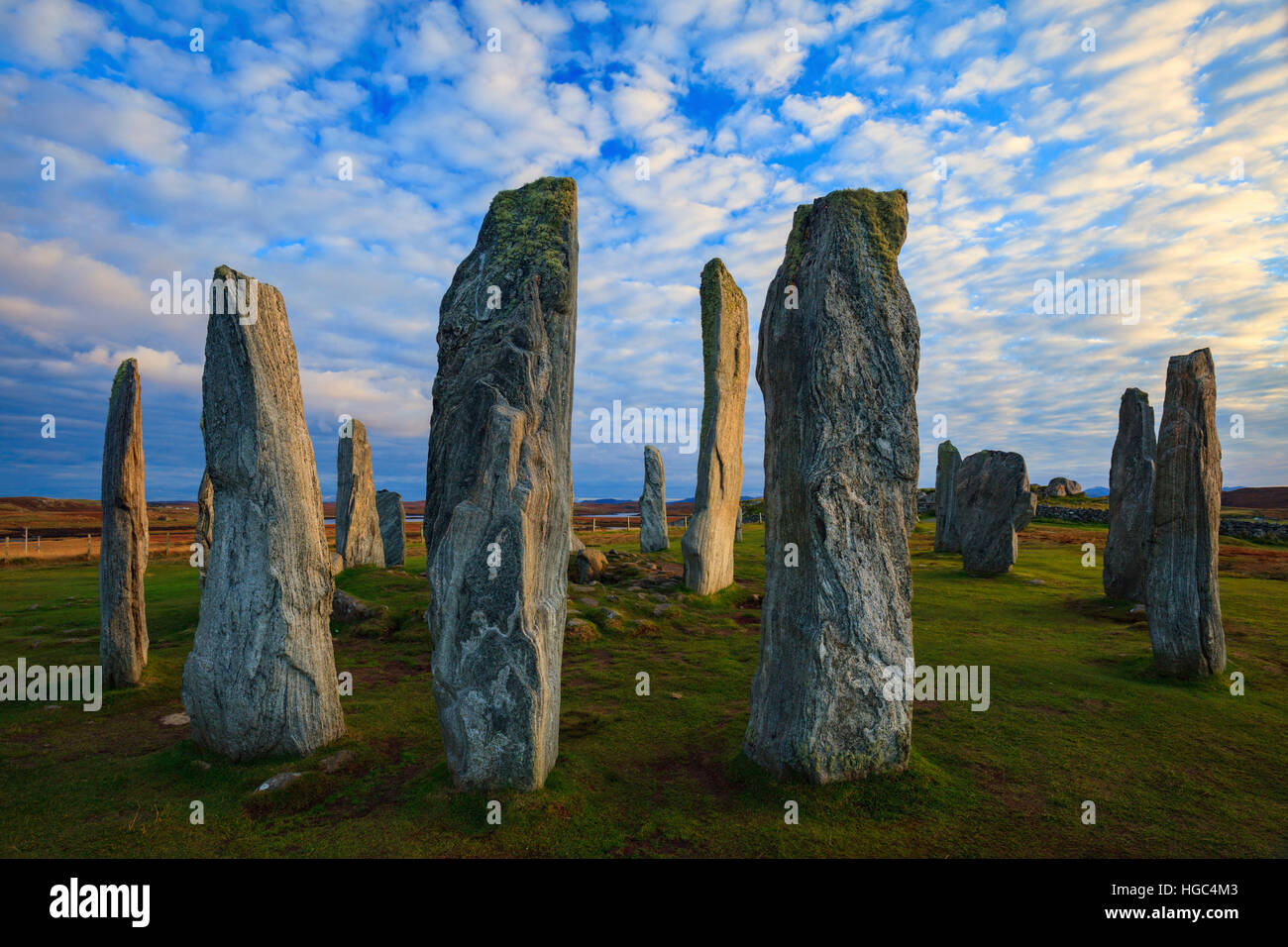 Callanish (Calanais) Stone Circles on the Isle of Lewis in the Outer Hebrides. Stock Photo