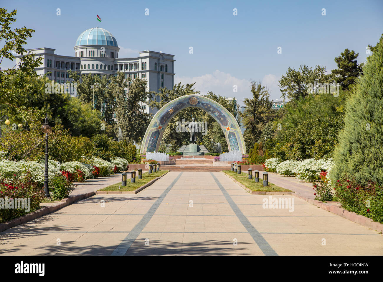 Rudaki Statue, Dushanbe Stock Photo
