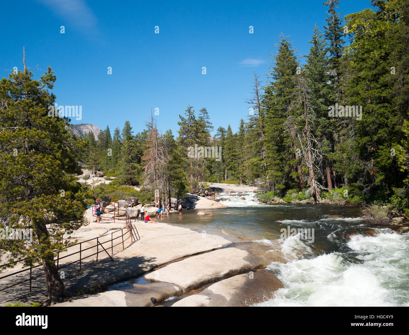 Merced River at the top of High Sierra Loop Trail Stock Photo