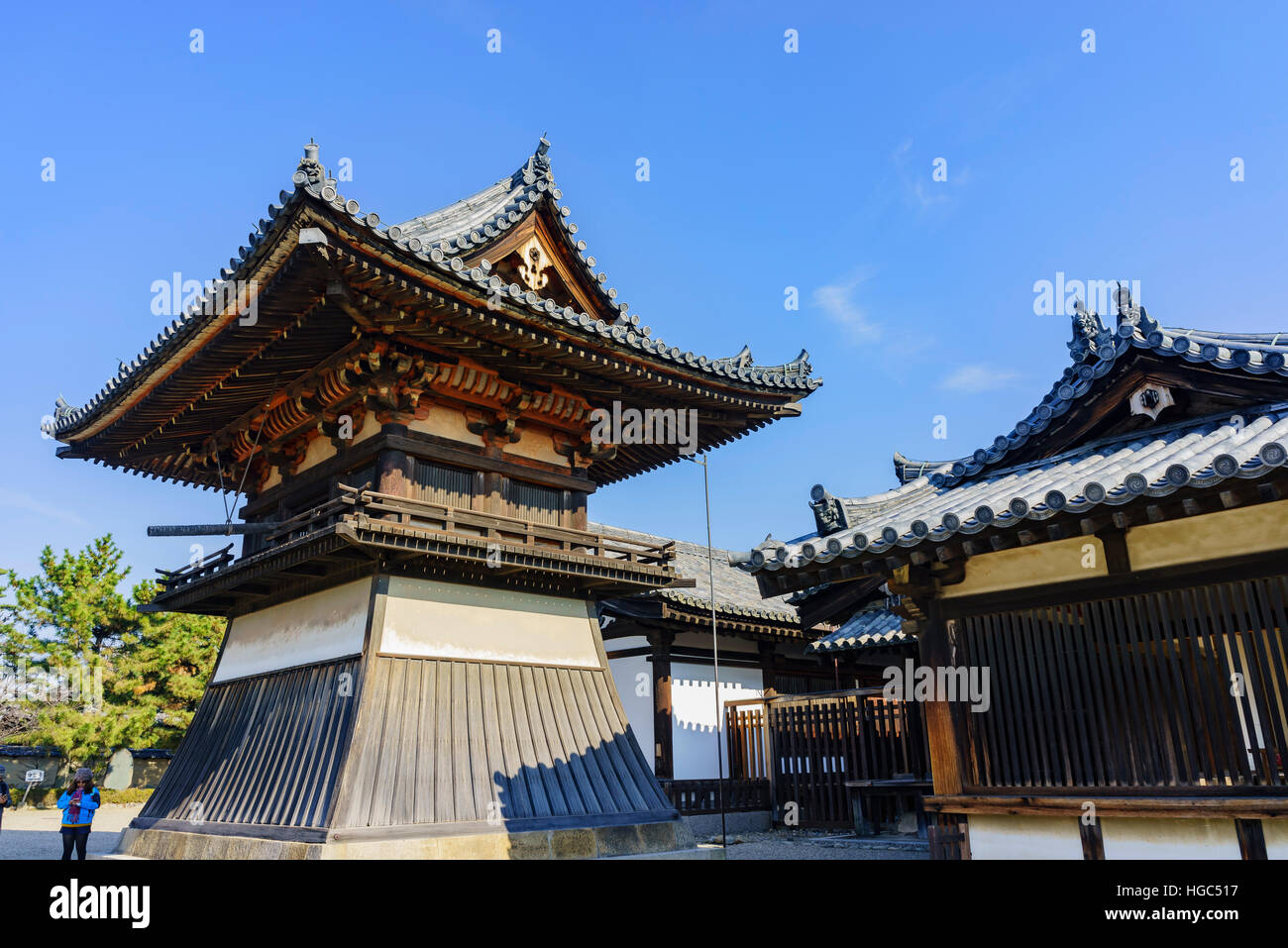 Nara, DEC 17: The historical Horyu Ji (Temple of the Flourishing Law) on DEC 17, 2016 at Nara, Japan Stock Photo