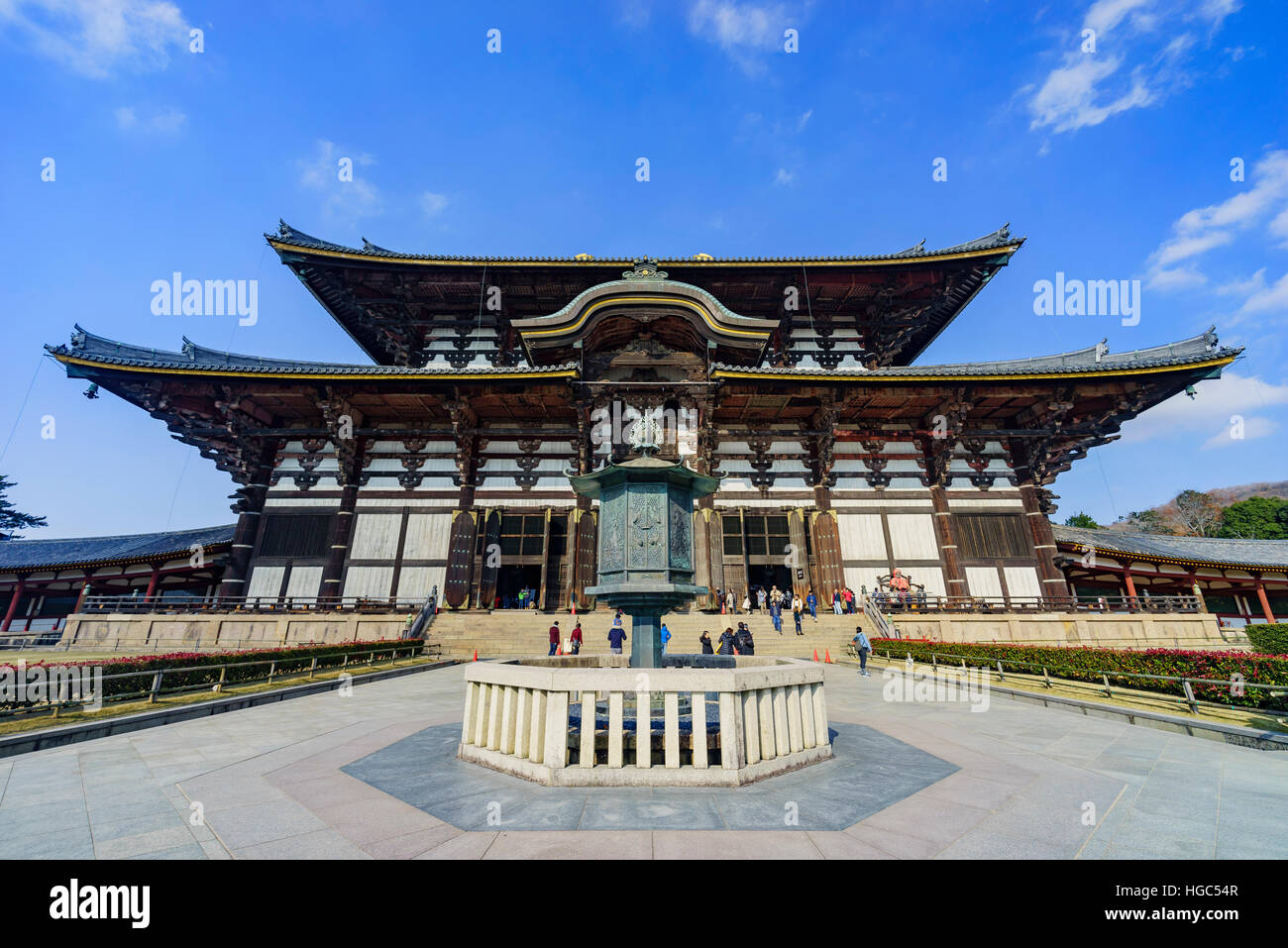 Nara, DEC 17: The historical Horyu Ji (Temple of the Flourishing Law) on DEC 17, 2016 at Nara, Japan Stock Photo