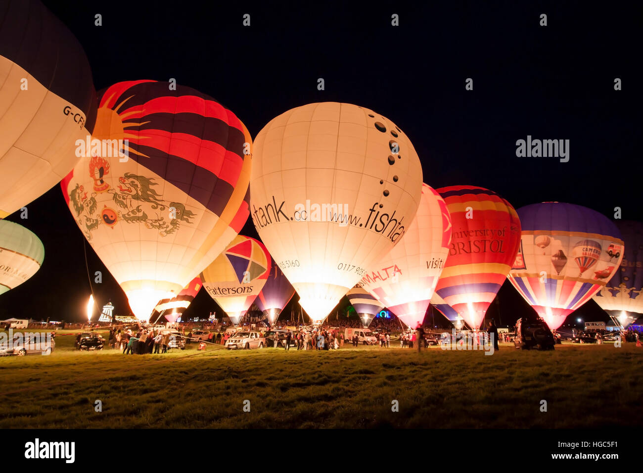 Bristol International Balloon Fiesta 2016 Night Glow Stock Photo